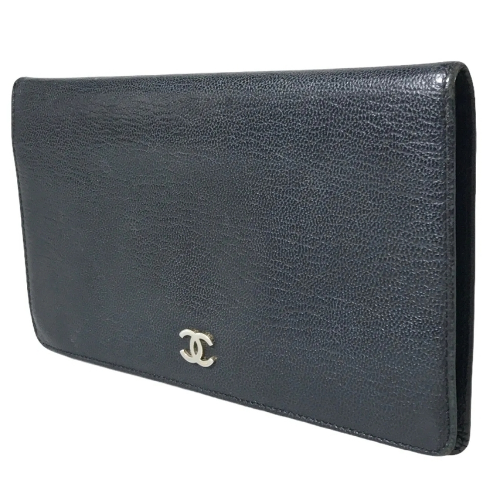 CHANEL WALLET LONG WALLET LEATHER CC LOGO BLACK - Picture 4 of 12